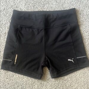 Puma Women's Black Bike Shorts with side pockets. Drycell.